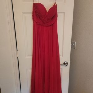 Red Strapless Formal Gown